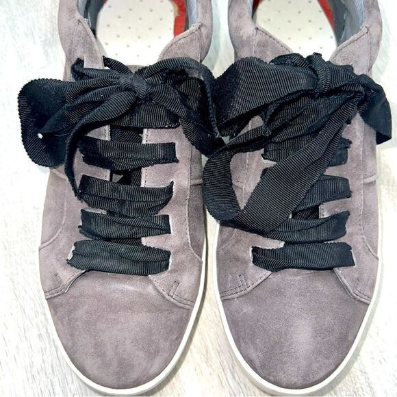 JOIE DARENA  Suede Grey Crystal Sneakers SZ 37.5 - Picture 5 of 9